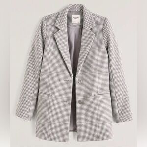 Abercrombie Wool Blend Blazer Jacket Small Grey Herringbone Coat